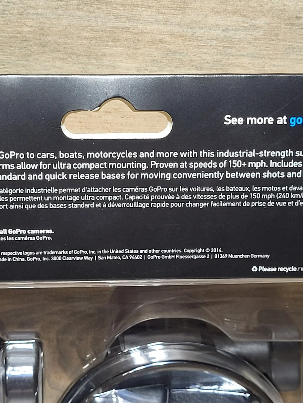 GoPro Suction Cup Mount Black AUCMT-302 GoPro Official
